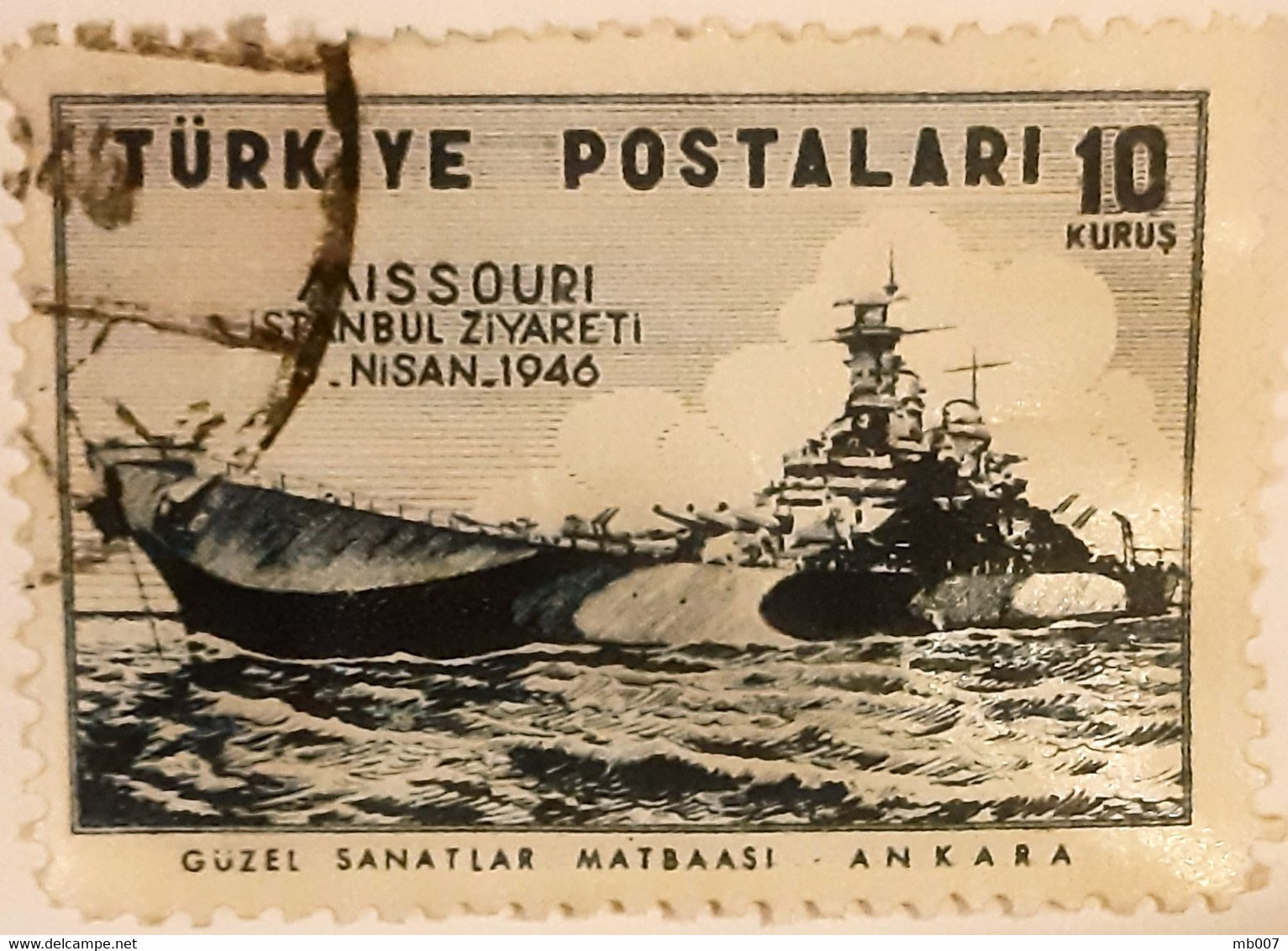 Turquie - USS « Missouri » - Oblitérés