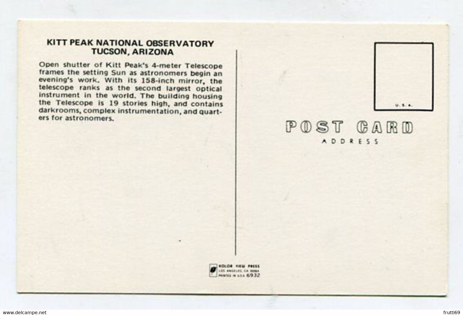 AK 110994 USA - Arizona - Tucson - Kitt Peak National Obersavtory - Tucson