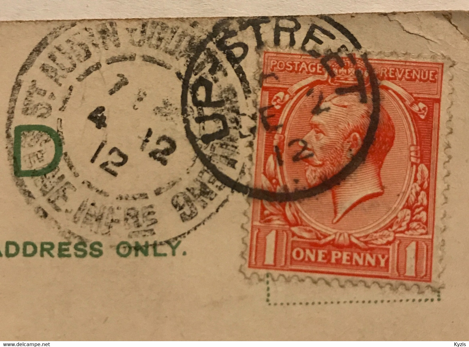 Carte Postale De MARGATE Postée En Décembre 1912 Avec Son One Penny Et Son Tampon Bien Net. - Margate
