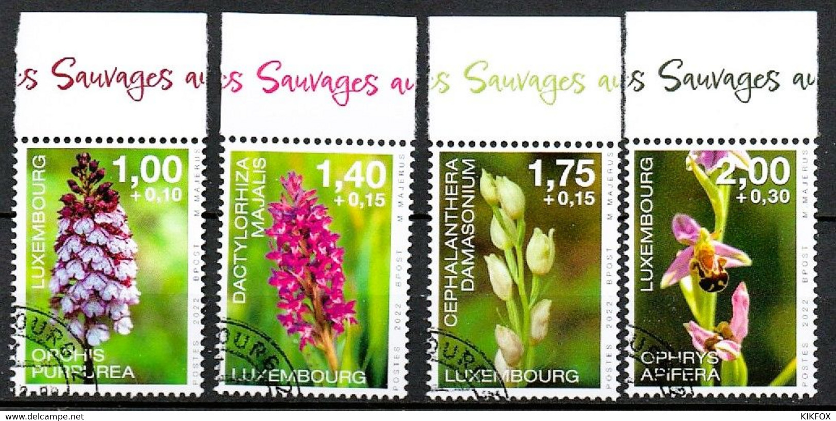 LUXEMBOURG,LUXEMBURG, 2022 ,CARITAS, ORCHIDEES SAUVAGES, BLUMEN, GESTEMPELT,DEZ. - Used Stamps