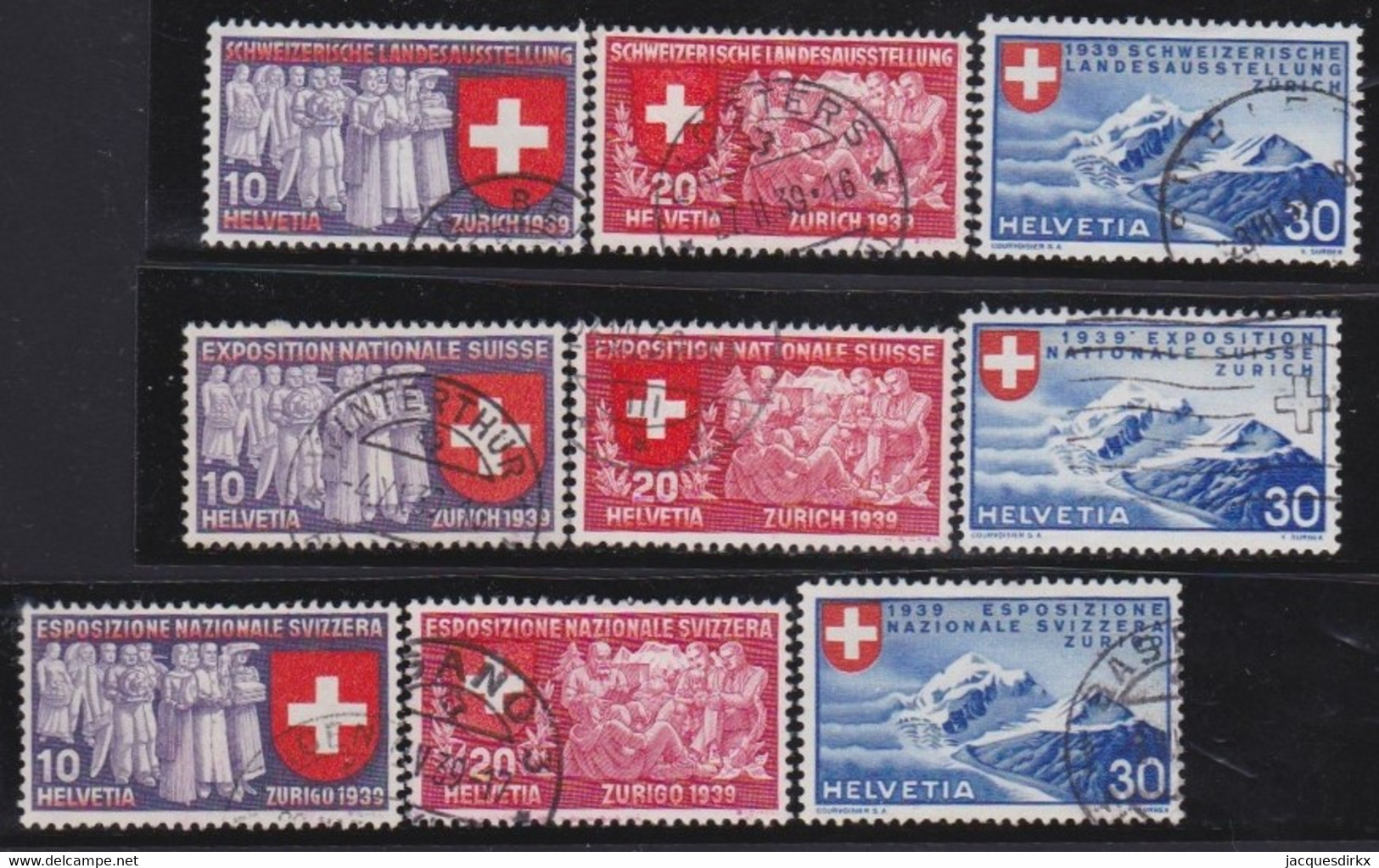 Schweiz    .    Yvert     .   320/328    .       O     .     Gestempelt - Gebraucht