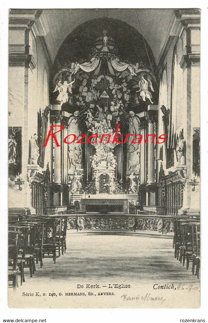 Kontich Contich De Kerk L'Eglise Binnenzicht Interieur (In Zeer Goede Staat) G. Hermans Antwerpen - Kontich