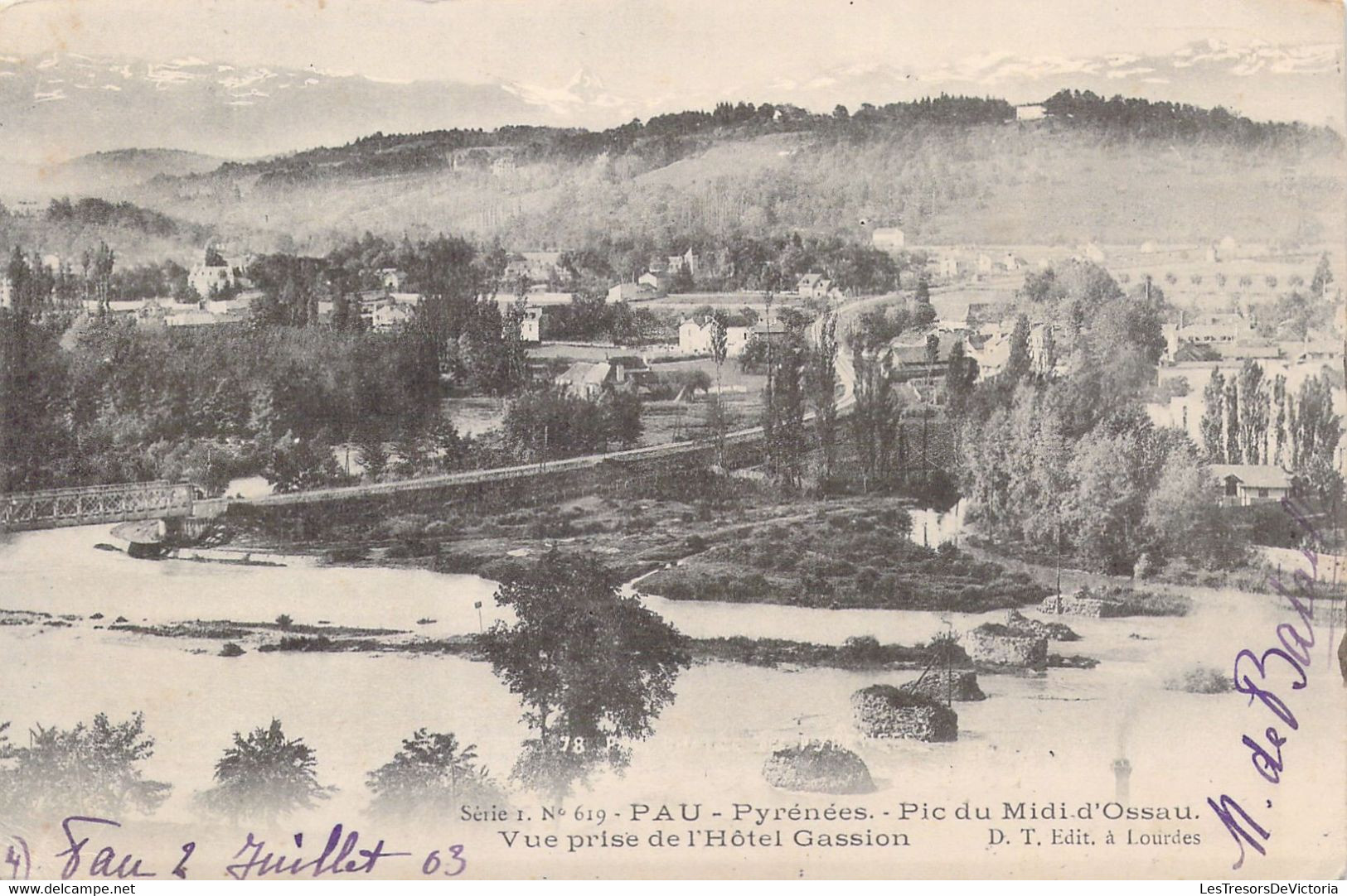 FRANCE - 64 - PAU - Pic Du Midi D'Ossau - Vue Prise De L'Hôtel Gassion DT Edit - Carte Postale Ancienne - Pau