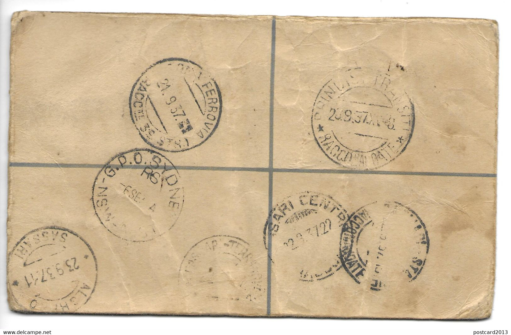 NEW ZELAND , REGISTERED POSTAL STATIONERY FROM ROTORUA TO ALGHERO ( SASSARI - ITALY ) , 1937 . - Postal Stationery