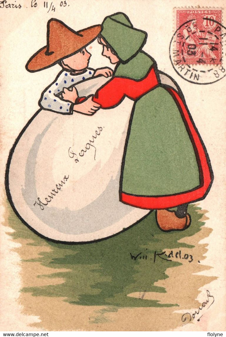 Cpa Illustrateur - M. M. VIENNE N°146 - Pâques Viennoise - Gaufrée - 1903 - Vienne
