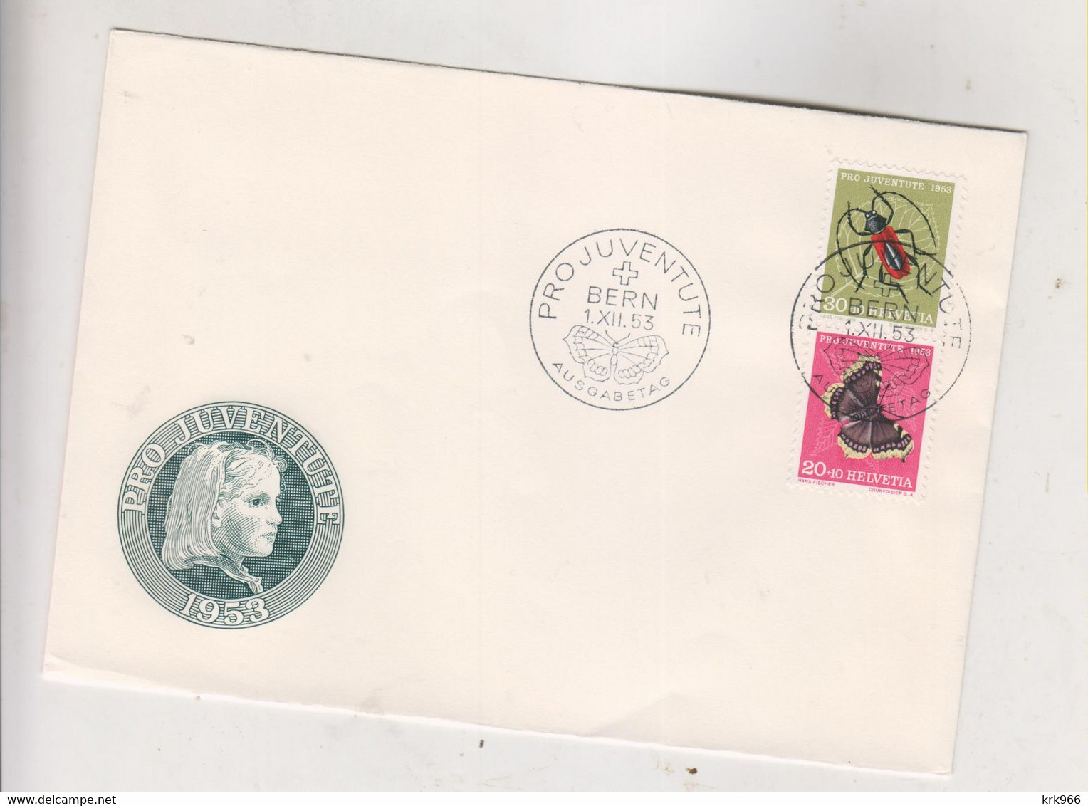 SWITZERLAND BERN 1953 PRO JUVENTUTE FDC Cover - Cartas & Documentos