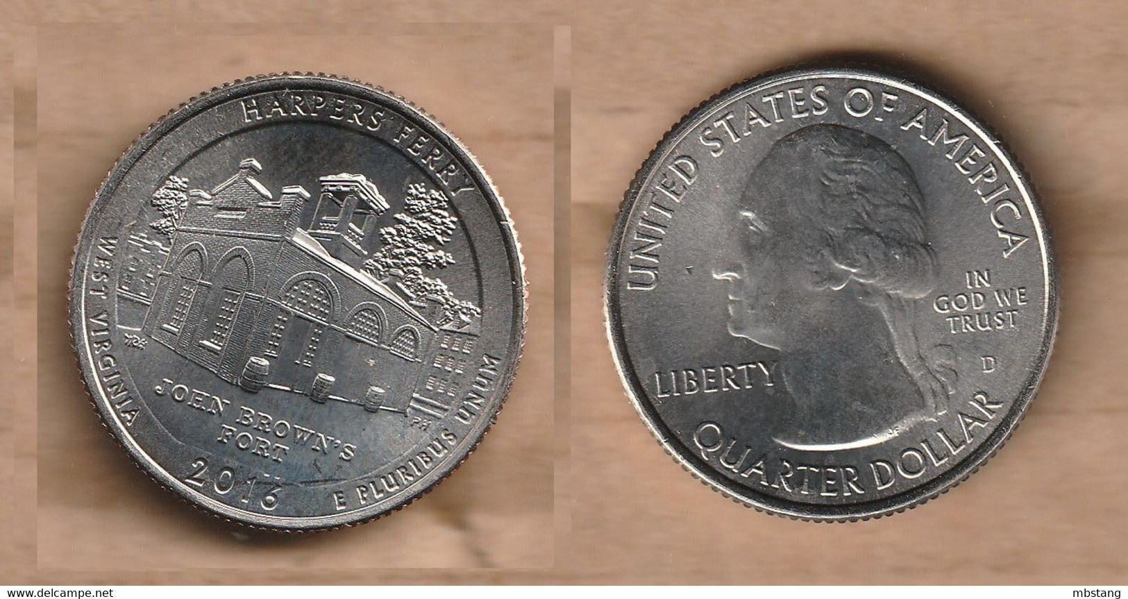 ESTADOS UNIDOS ¼ Dollar (Harpers Ferry National Historical Park, West Virginia) 2016 KM# 637 - 2010-...: National Parks