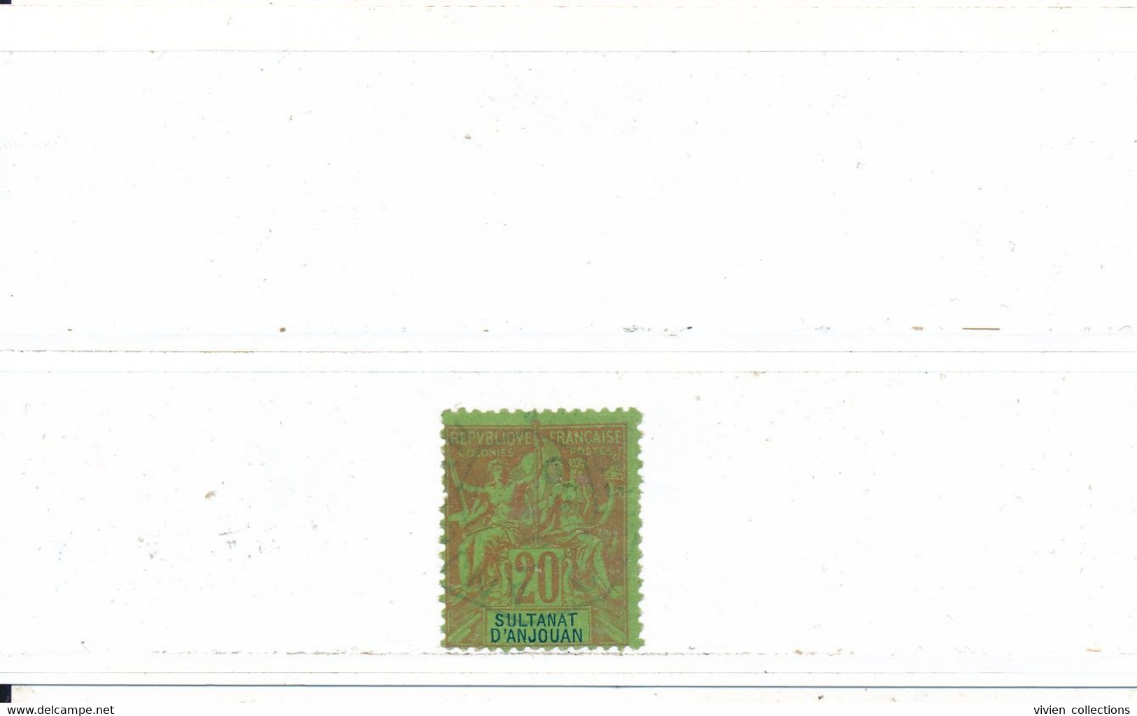 Sultanat D'Anjouan Colonie Française Timbre Au Type Groupe N° 7 Oblitéré - Used Stamps