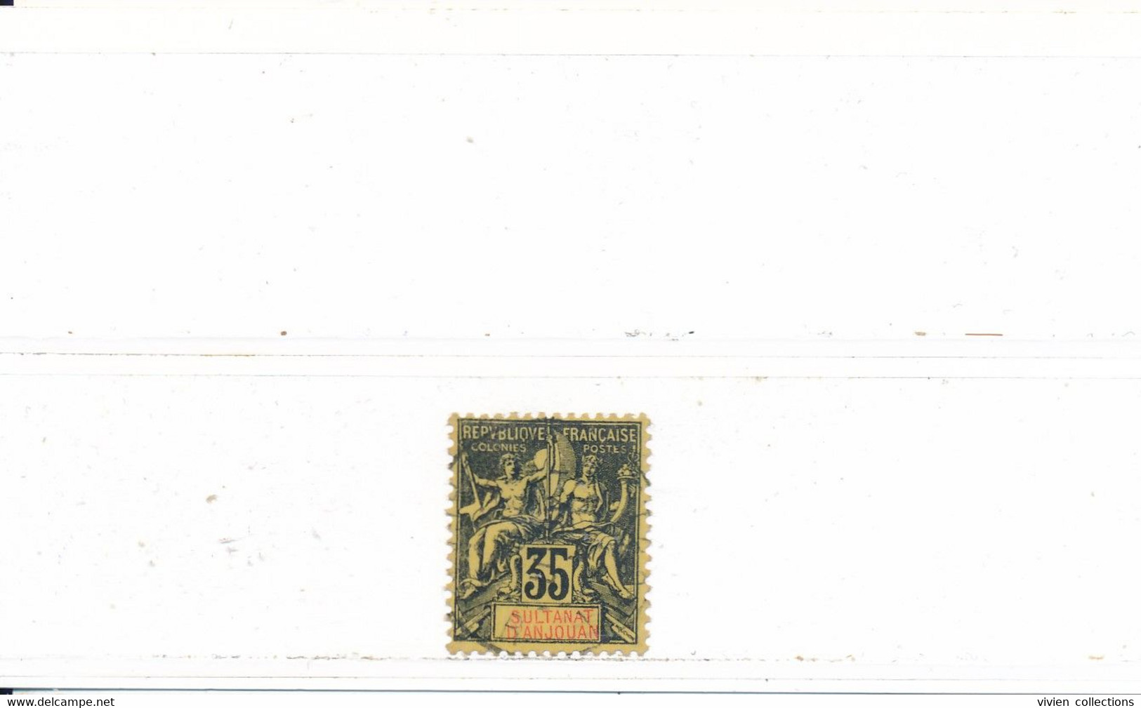 Sultanat D'Anjouan Colonie Française Timbre Au Type Groupe N° 17 Oblitéré Du 23 Novembre 1909 - Used Stamps