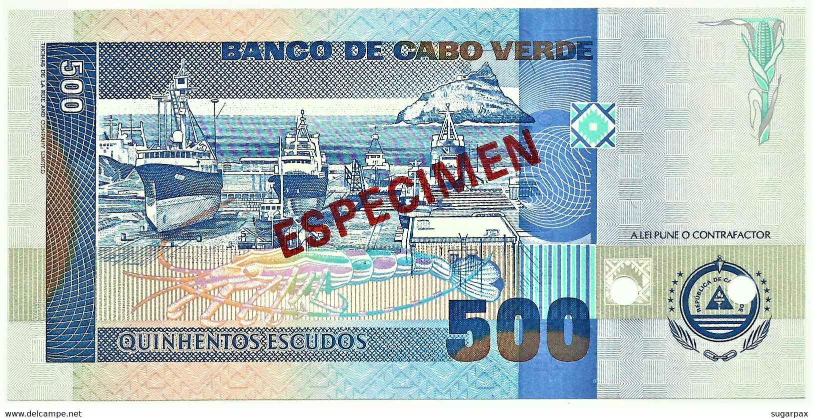 CAPE VERDE - 500 ESCUDOS - 01.07.2002 - Pick 64.s2 - Unc. - ESPÉCIMEN In RED - Cape Verde