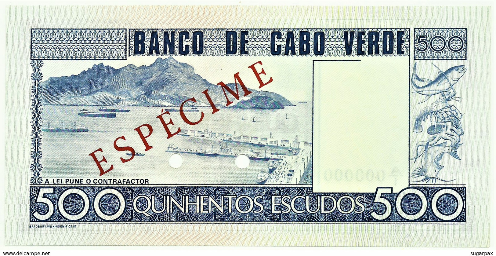 CAPE VERDE - 500 ESCUDOS - 20.01.1977 - Pick 55.s1 - Unc. - ESPÉCIME In RED - Cap Verde