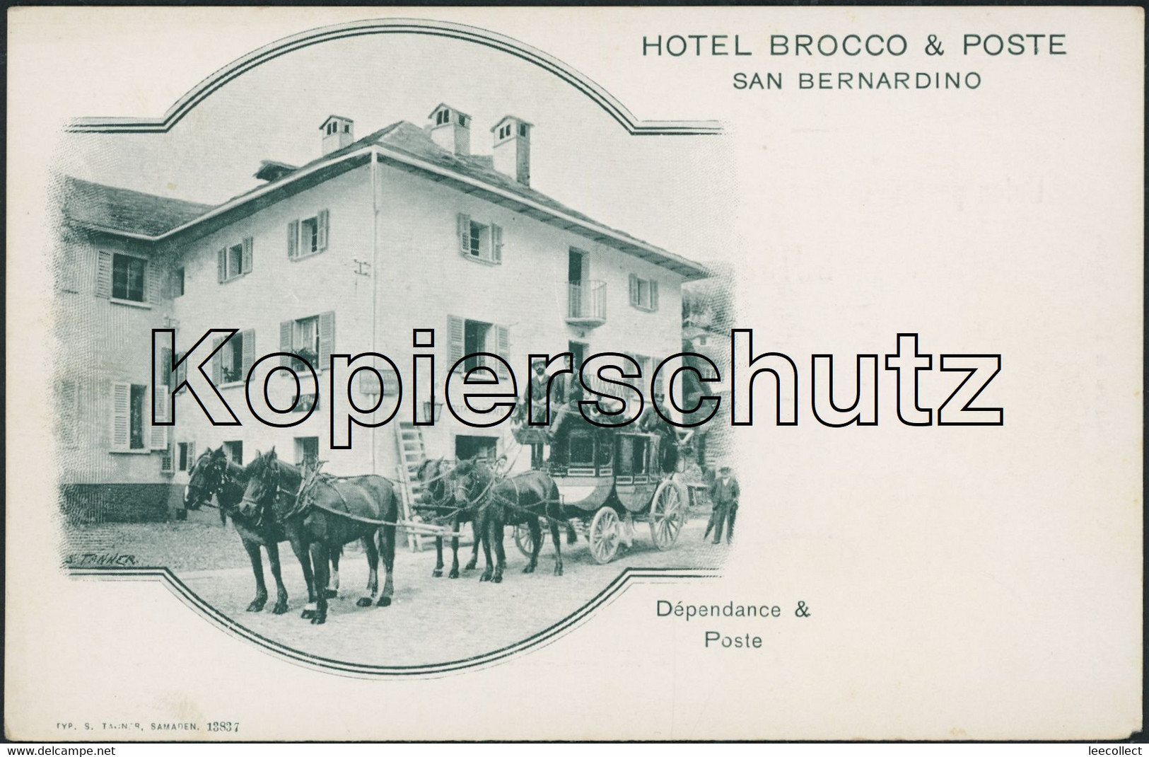 Suisse - GR San Bernardino - Pass - Post - Postkutsche - Mesocco - S. Tanner - Mesocco