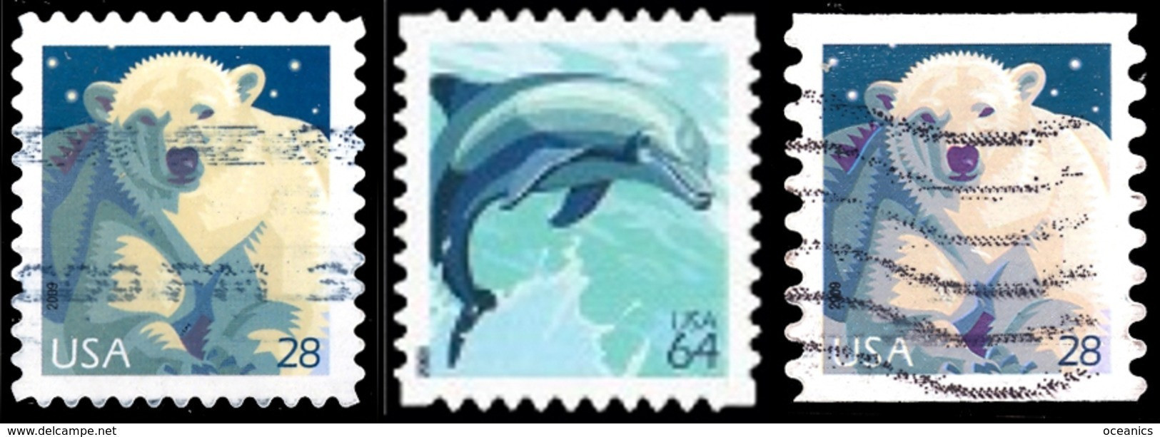 Etats-Unis / United States (Scott No.4387-89 - Polar Beer And Dolphin) (o) Set - Usados