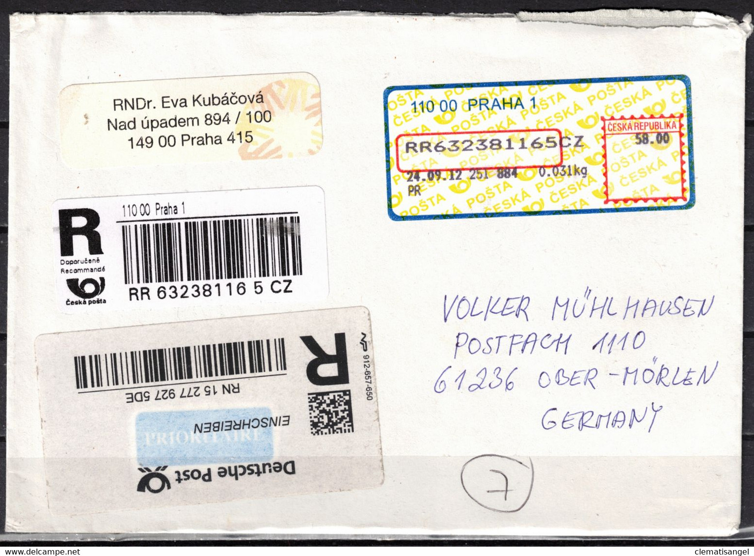 179u * TSCHECHEI * EINSCHREIBEBRRIEF VON PRAG NACH OBER-MÖRLEN **!! - Storia Postale