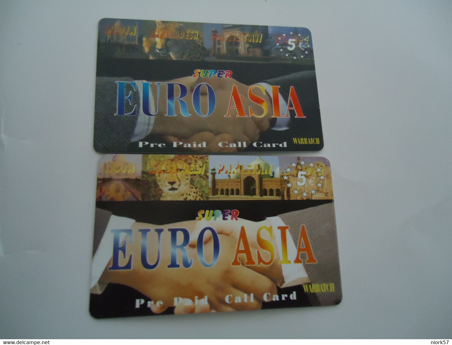 GREECE USED PREPAID 2  CARDS  EURO ASIA - Jungle