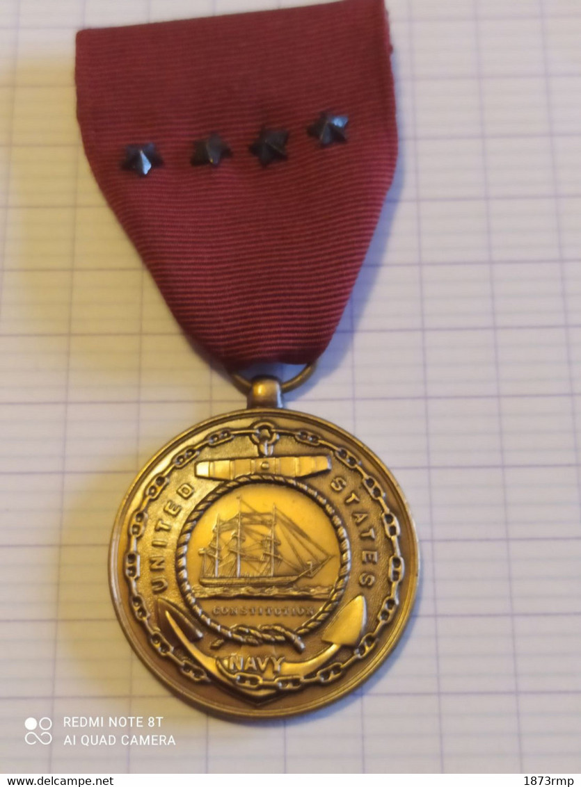 USA, MEDAILLE NAVY GOOD CONDUIT Medal 4 CITATIONS CREATION 1884 - Estados Unidos