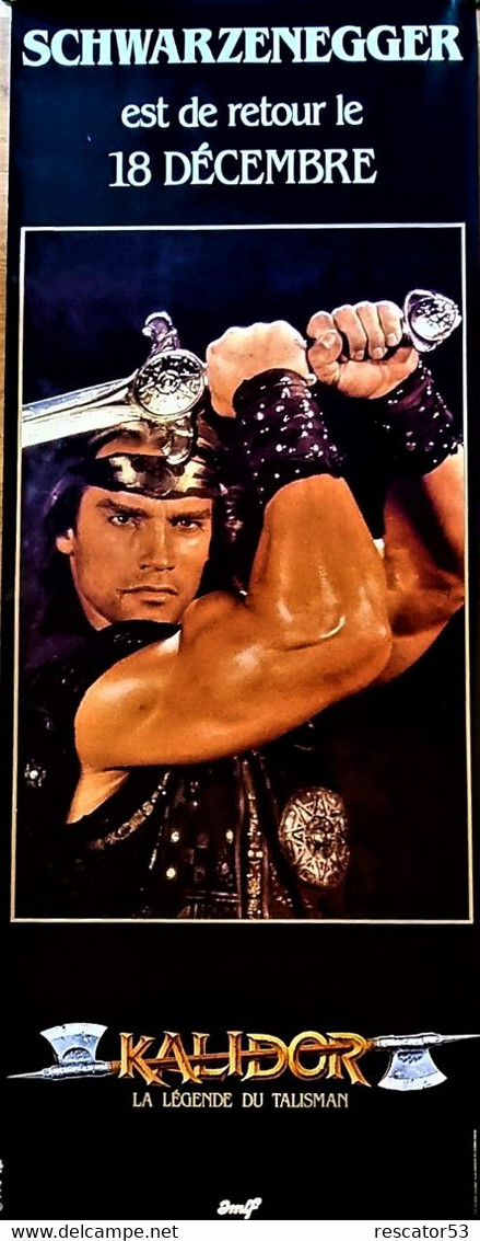 Affiche 60 X 160 Cm 100 % Originale De 1985 Kalidor Arnold Schwarzenegger - Affiches & Posters