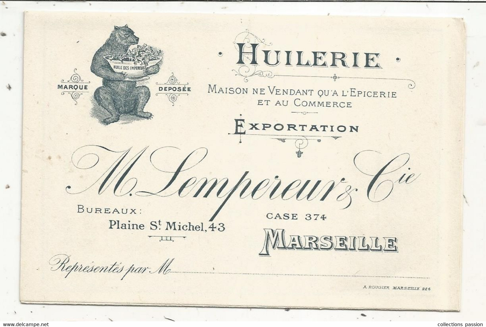 Publicité 6 Pages, HUILERIE,exportation,  M. LEMPEREUR & Cie ,  Marseille, 3 Scans, Tarifs 1896 - Publicités