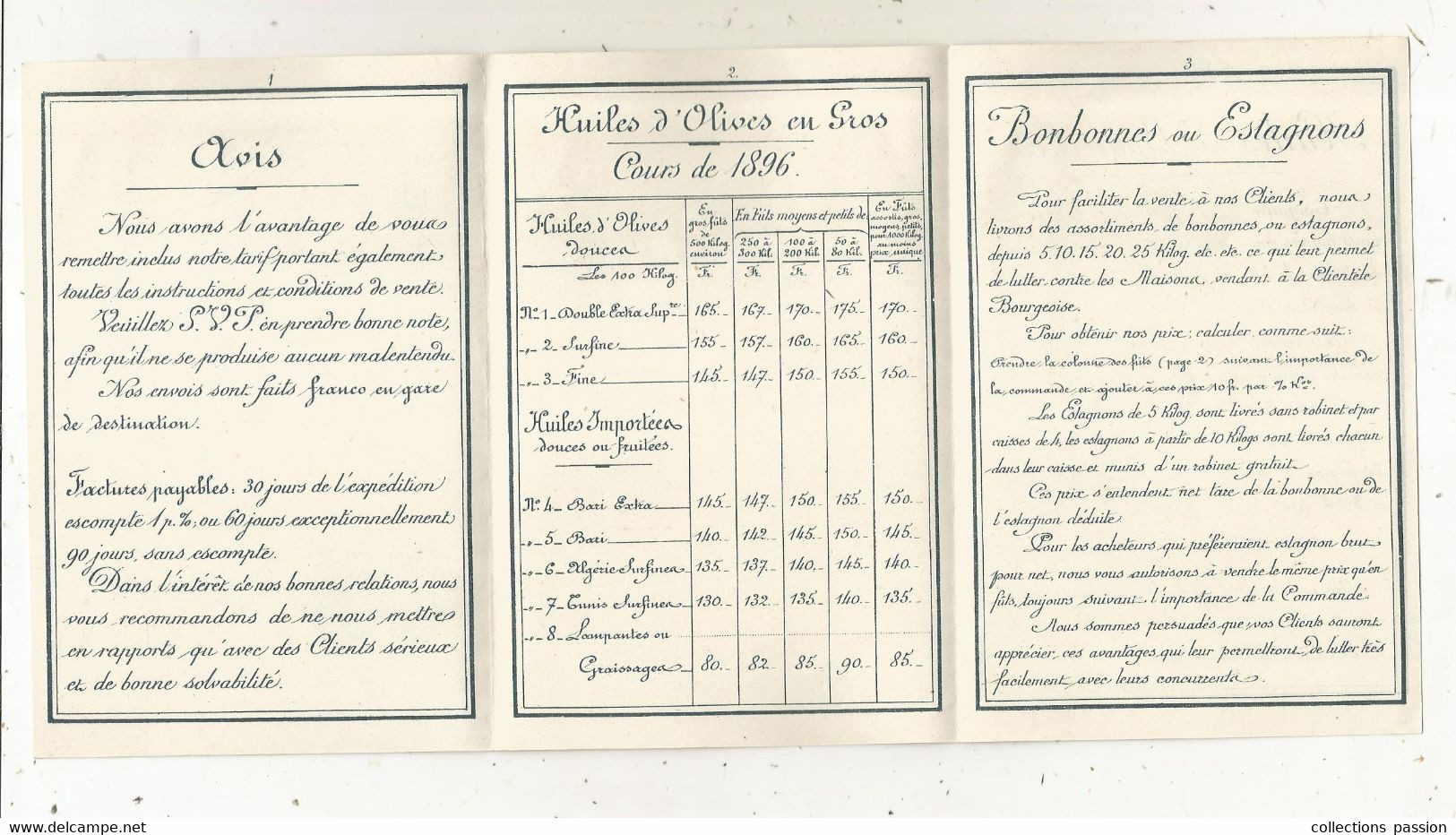 Publicité 6 Pages, HUILERIE,exportation,  M. LEMPEREUR & Cie ,  Marseille, 3 Scans, Tarifs 1896 - Publicités