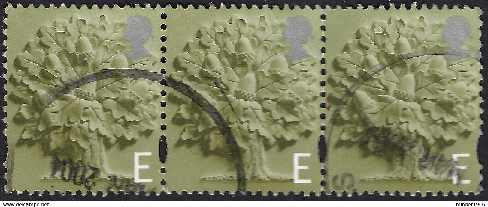 GREAT BRITAIN 2001 QEII European Postage Olive-Green & Silver 3 Off Joined Oak Tree SGEN3 - Angleterre