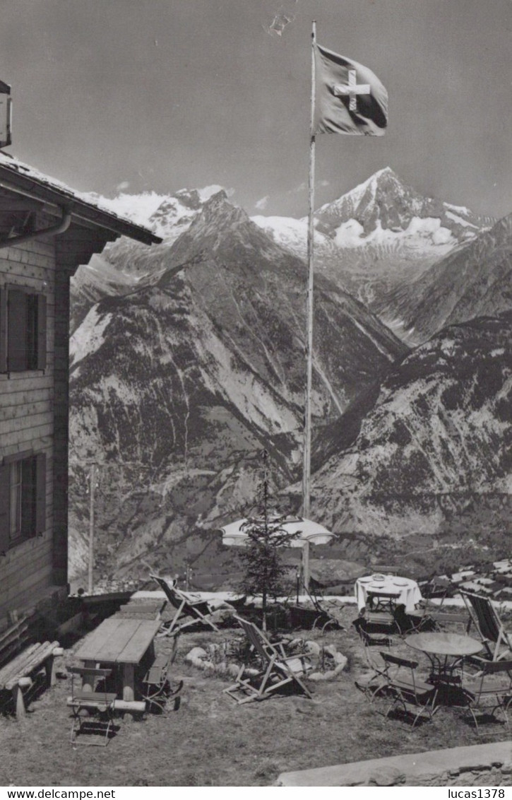 BRANDALP Bei UNTERBÄCH - Pension Alpenrösli / RARE CPSM 1957 - Unterbäch