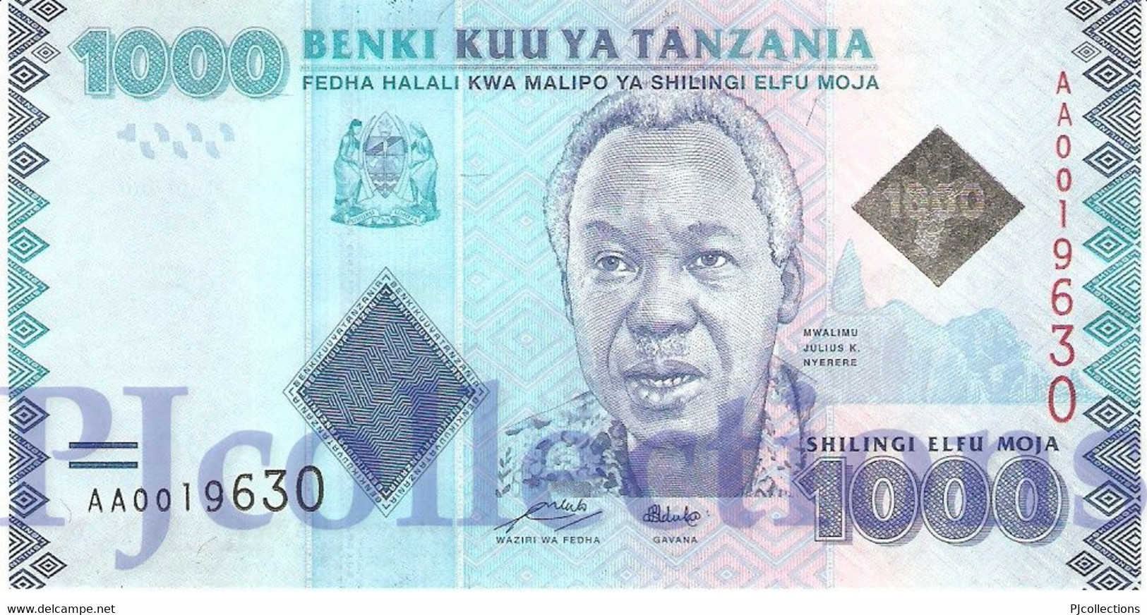 TANZANIA 1000 SHILINGI 2010 PICK 41 UNC PREFIX "AA" - Tansania