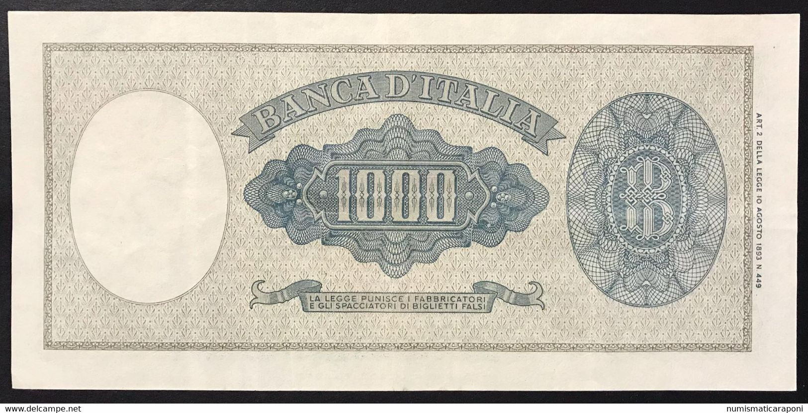 1000 Lire Medusa 15 09 1959 Bel Bb+   LOTTO 4372 - Verzamelingen