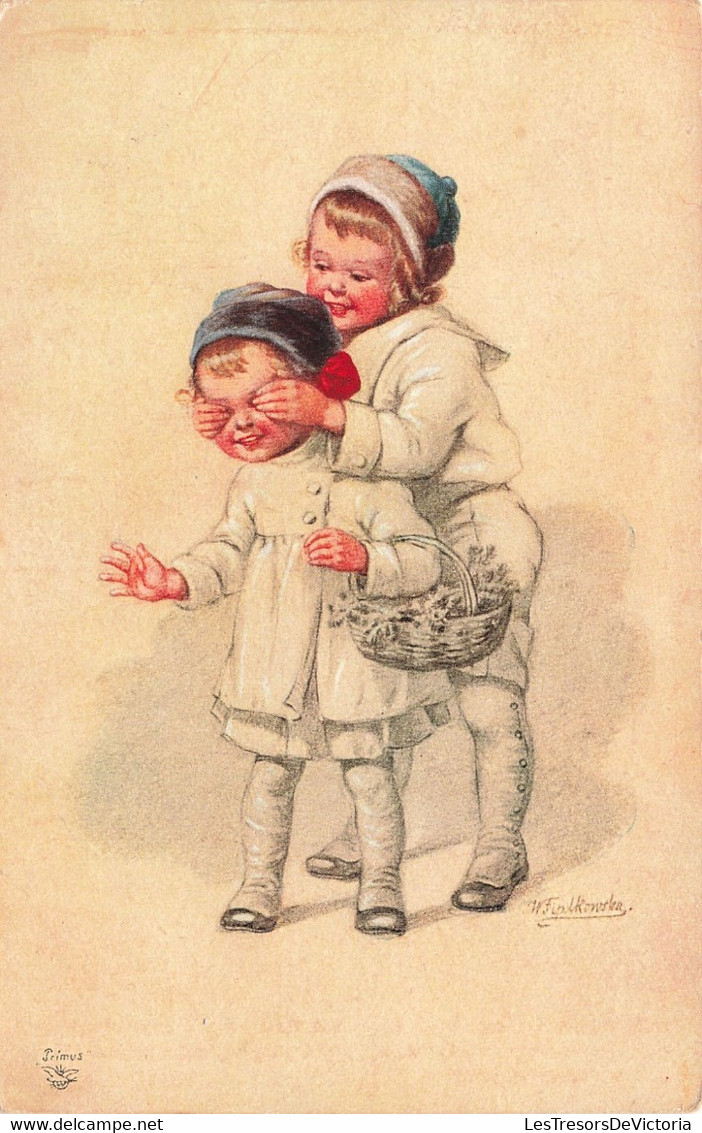 Fantaisies - Illustrateur - Colorisé - Enfants Qui Cachent Les Yeux - Edit. Primus - Carte Postale Ancienne - Babies