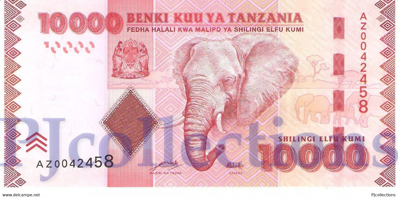 TANZANIA 10000 SHILINGI 2010 PICK 44a UNC PREFIX "AZ" - Tanzania