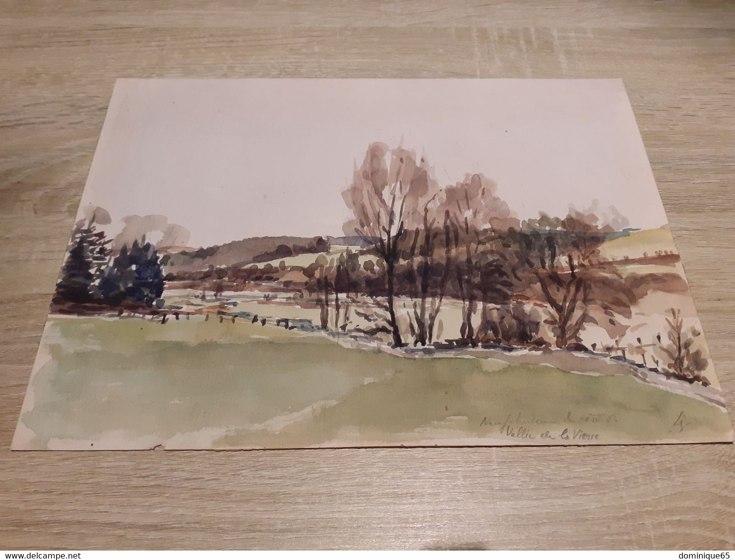 Dessin Aquarelle Originale Huile Sur Papier Neufchâteau Straimont Martilly Vallée De La Vierre 1985 - Dessins