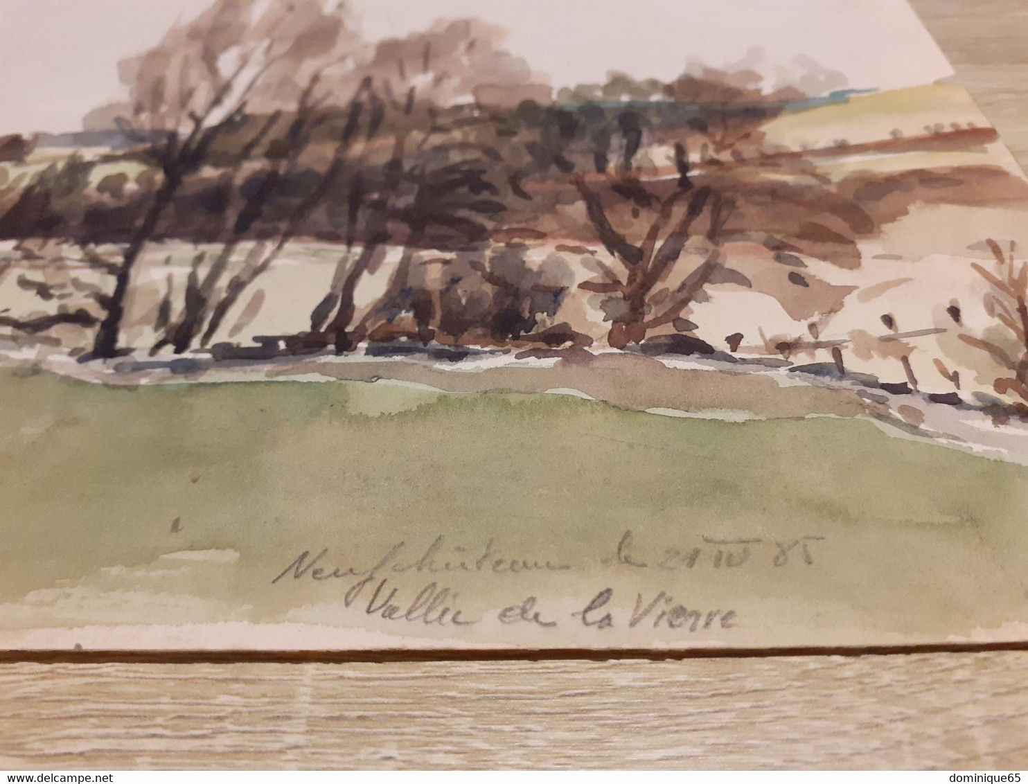 Dessin Aquarelle Originale Huile Sur Papier Neufchâteau Straimont Martilly Vallée De La Vierre 1985 - Dessins