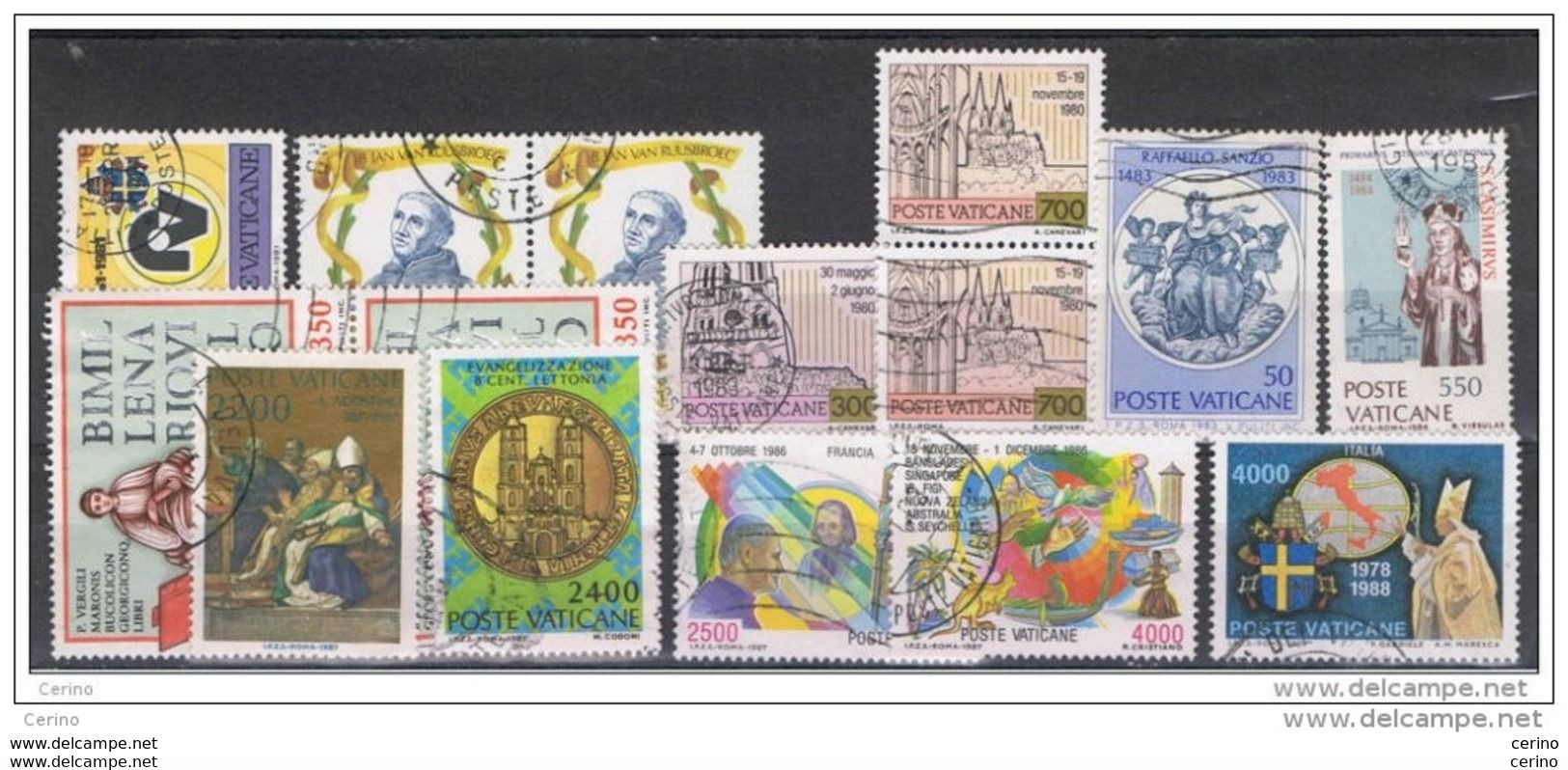 VATICANO:  1981/89  VARI  -  INSIEME  15  VAL. US. -  SASS. 686//872 - Used Stamps
