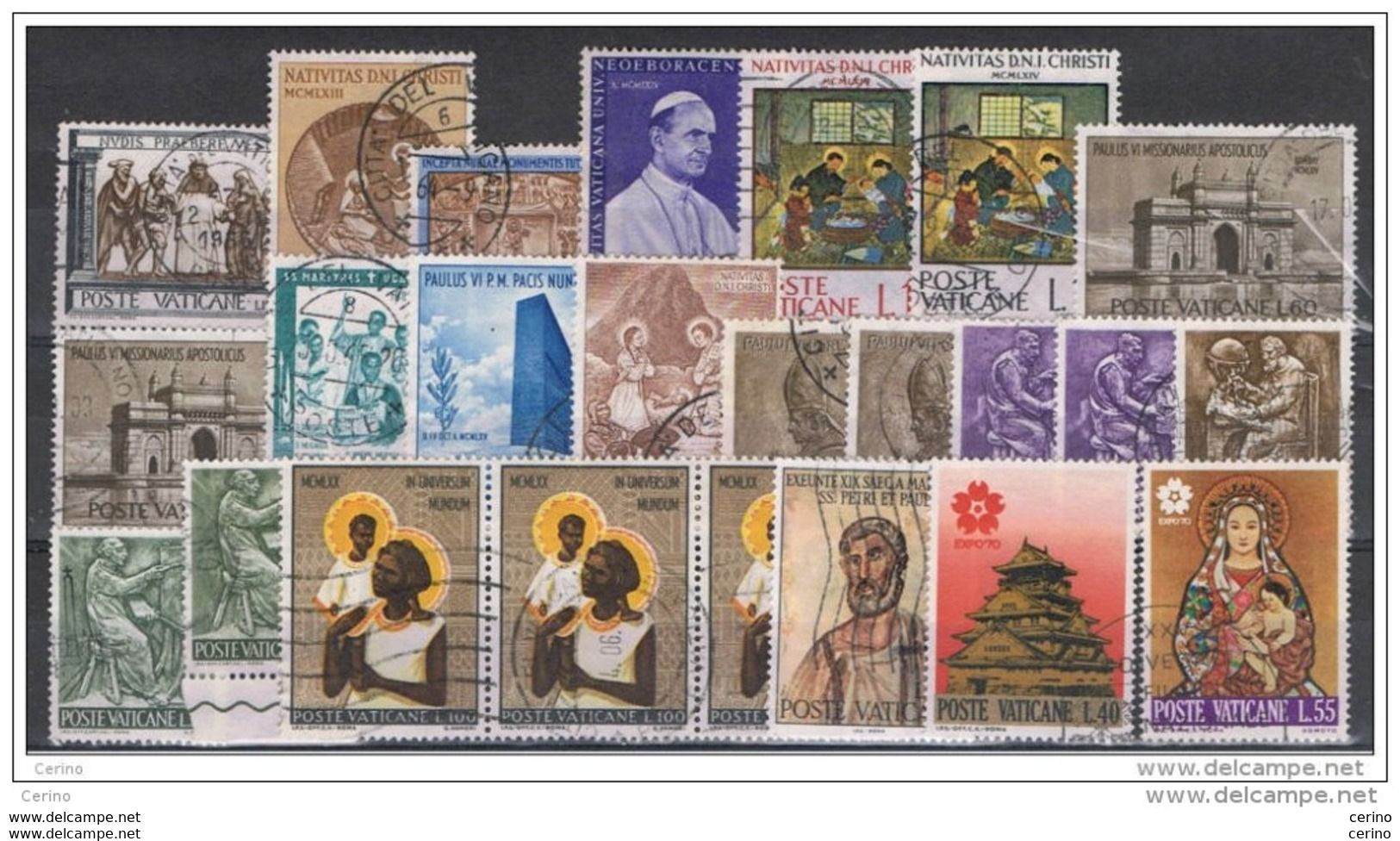 VATICANO:  1961/70  VARI  -  LOTTO  24  VAL. US. -  SASS. 286//481 - Used Stamps