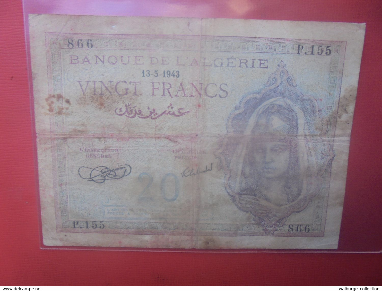 ALGERIE 20 Francs 13-5-1943 Circuler (L.17) - Algerien