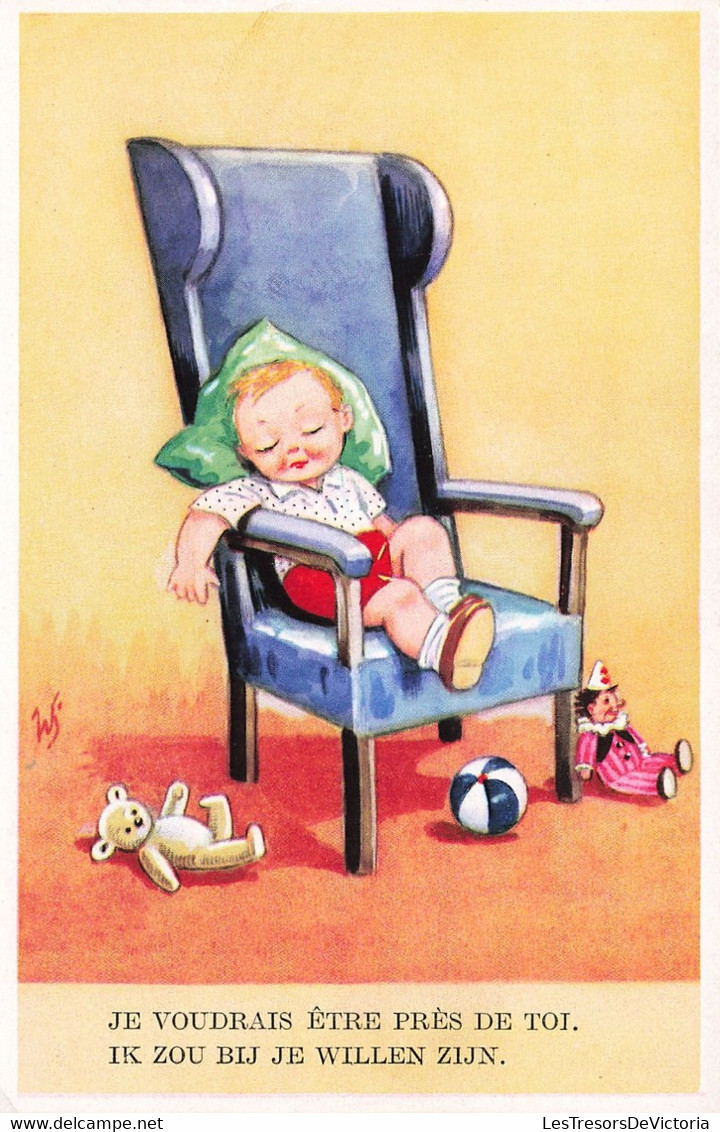 Fantaisies - Je Voudrais être Près De Toi - Enfant Dans Un Fauteuil - Jouet - Edit. Coloprint - Carte Postale Ancienne - Babies