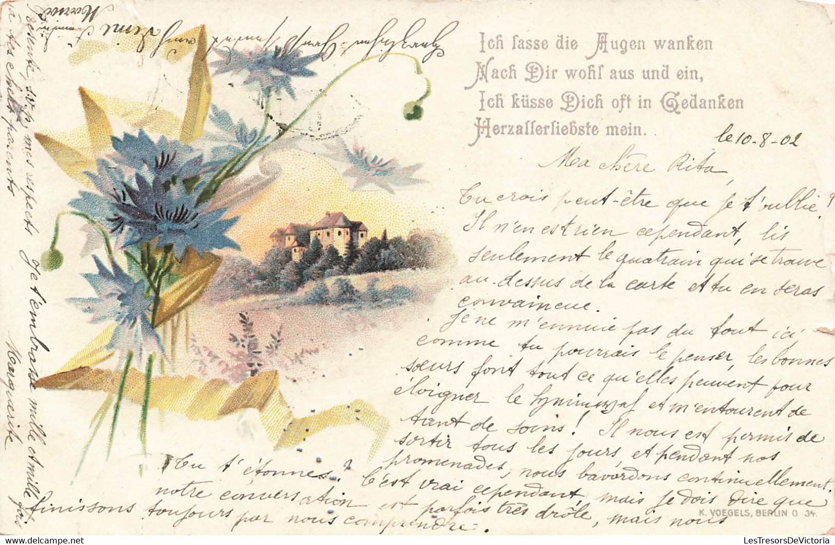 Fantaisies - Fleur - Colorisé - Oblitéré Eupen 1902 - Précurseur - Quatrain - C. Postale Ancienne - Männer