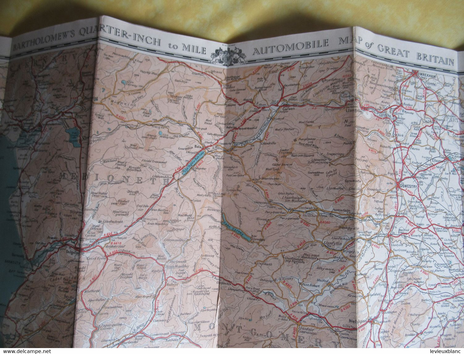 Automobile Map Of Great Britain/ ABERYSTWYTH-SHREWSBURY/John Bartholomew & Son/ Edinburgh/1947         PGC489 - Wegenkaarten