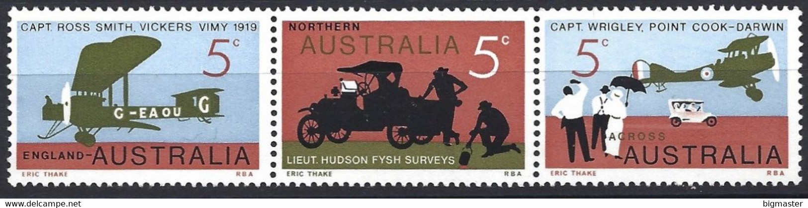 Australia 1969 First England - Australia Flight Se-tenant Stril Mnh** - Mint Stamps