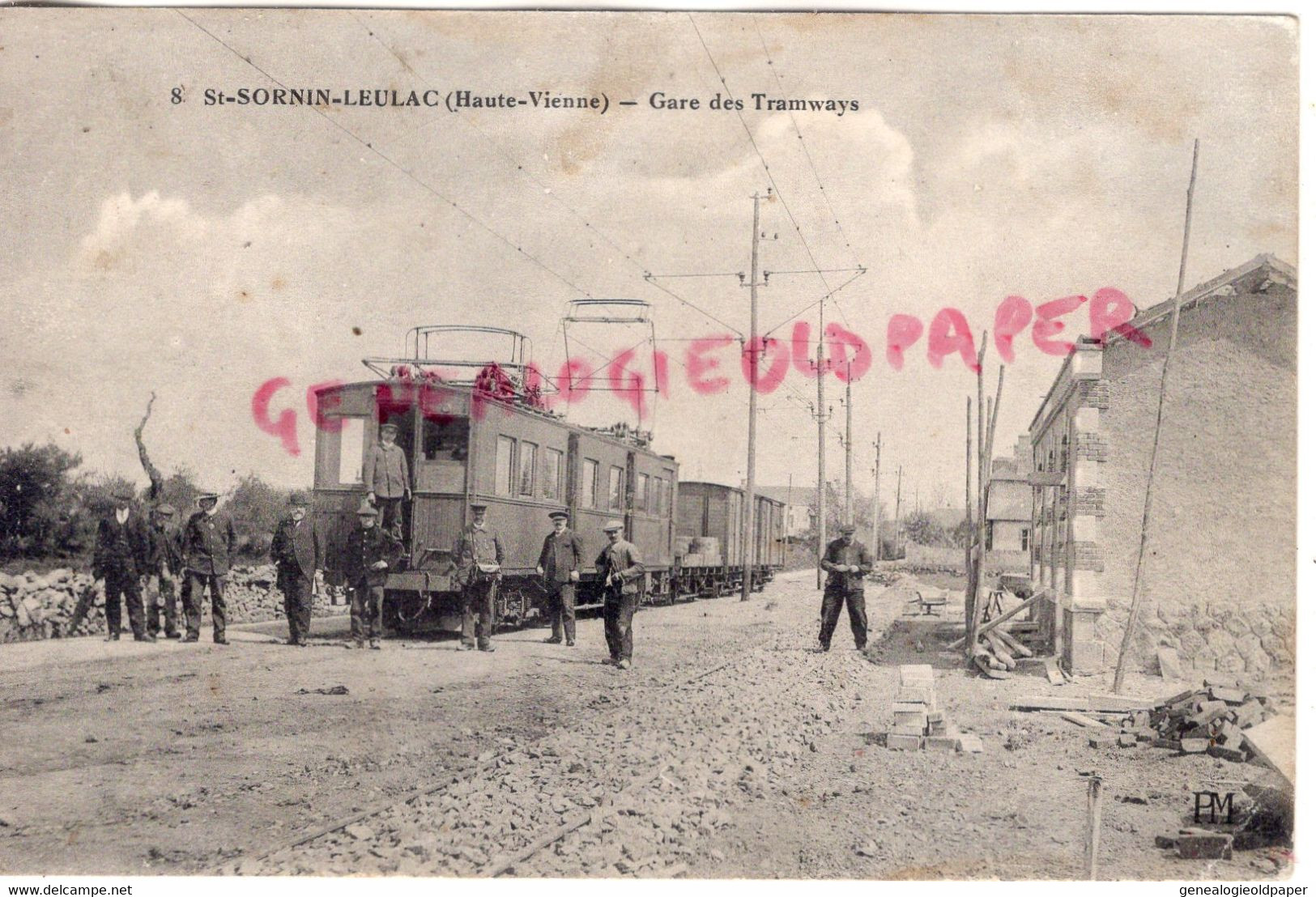 87 - ST SAINT SORNIN LEULAC - GARE DES TRAMWAYS- TRAMWAY - EDITEUR PM N° 8 - Saint Sulpice Les Feuilles