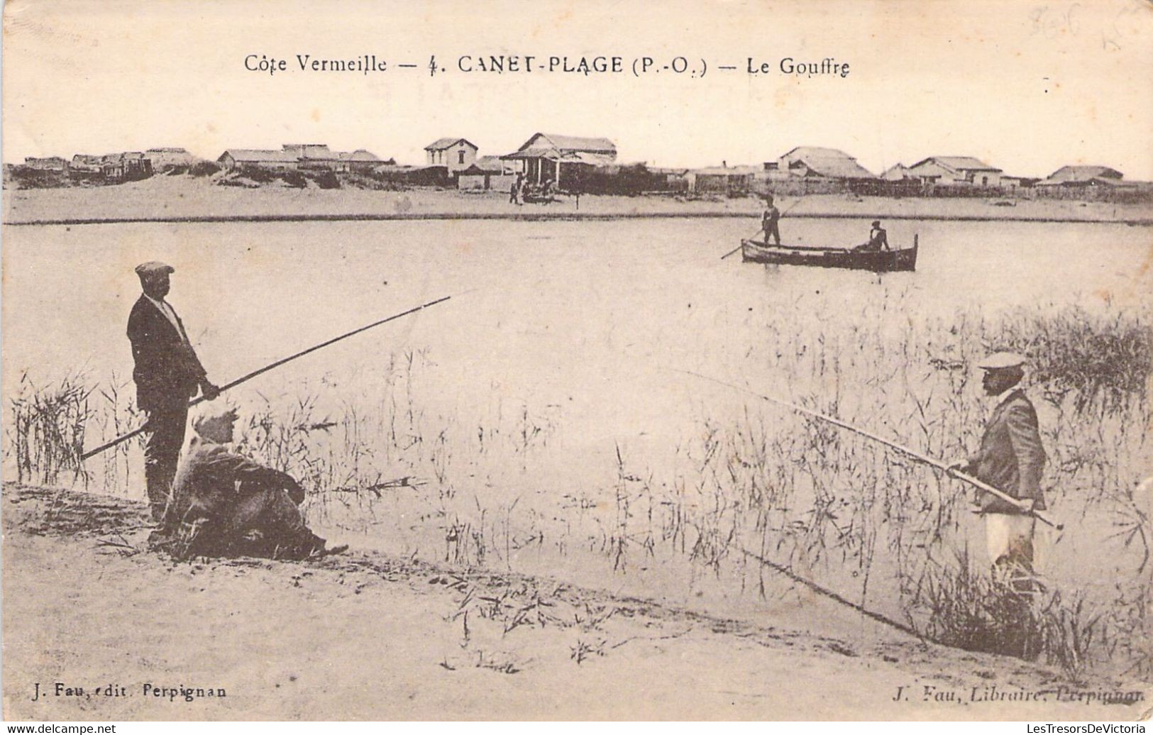 FRANCE - 66 - Canet Plage - Le Gouffre - J Fau éditeur - Pêcheur - Carte Postale Ancienne - Canet Plage