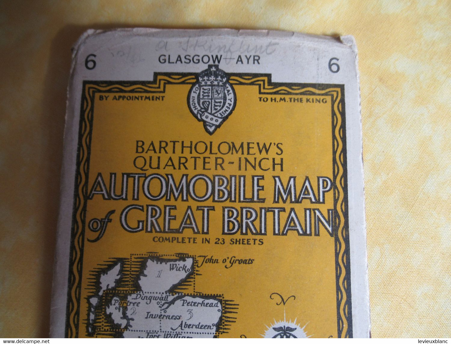 Automobile Map Of Great Britain/ GLASGOW-AYR /John Bartholomew & Son/ Edinburgh/1947         PGC490 - Strassenkarten