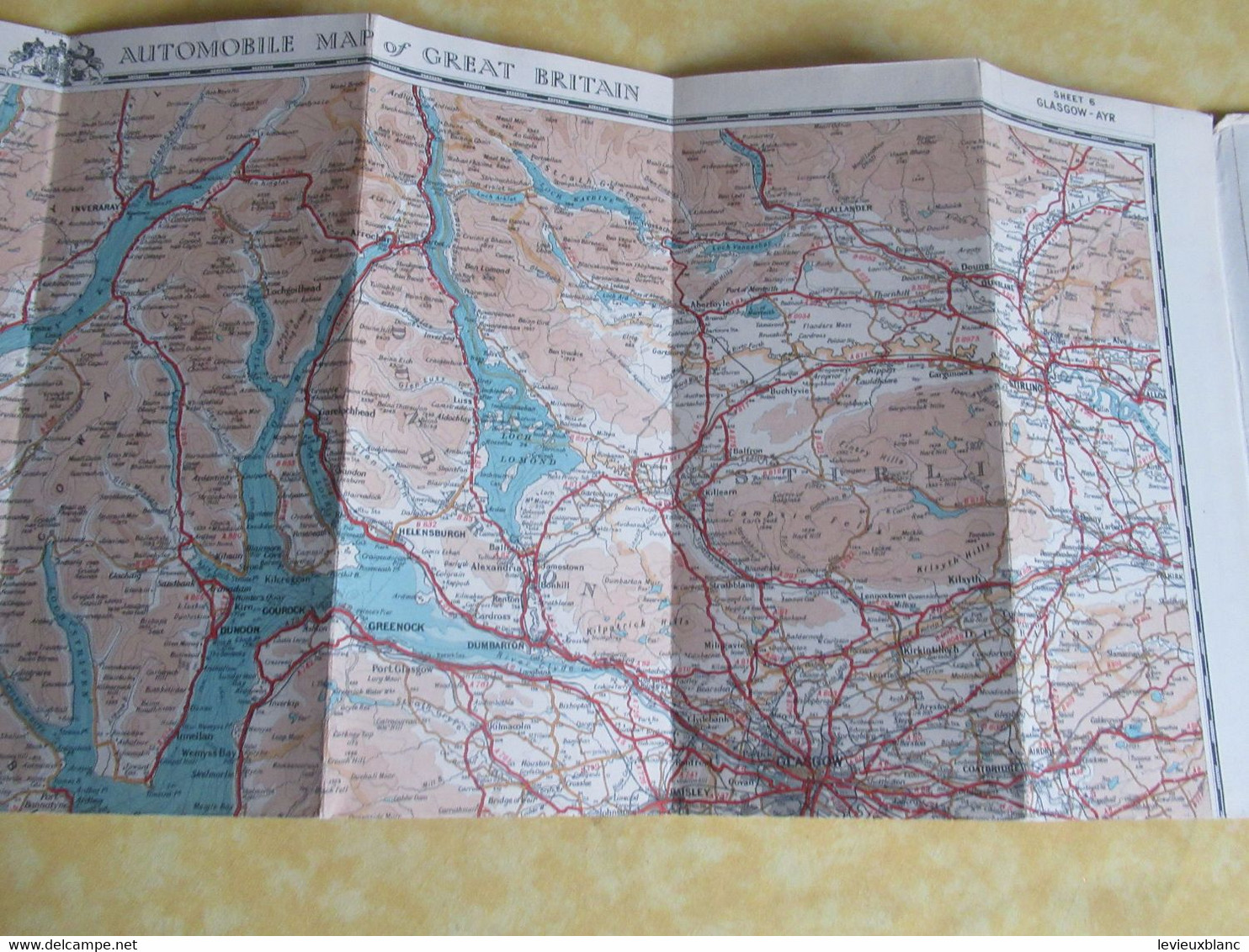 Automobile Map Of Great Britain/ GLASGOW-AYR /John Bartholomew & Son/ Edinburgh/1947         PGC490 - Roadmaps