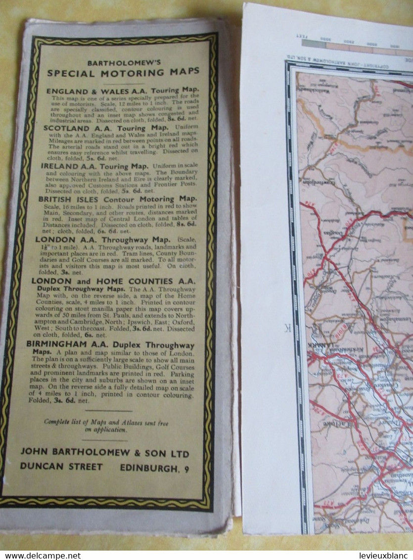 Automobile Map of Great Britain/ GLASGOW-AYR /John Bartholomew & Son/ Edinburgh/1947         PGC490