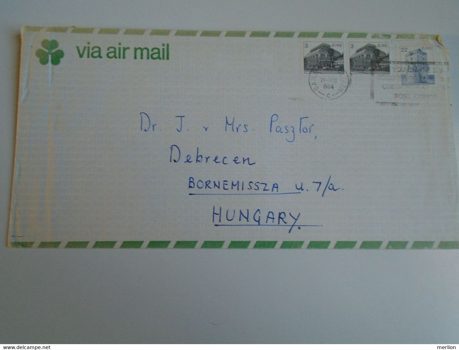 E0487.11  IRELAND   Airmail  Cover 1984  Dublin - Baile Átha Cliath - Sent To Debrecen, Hungary - Briefe U. Dokumente