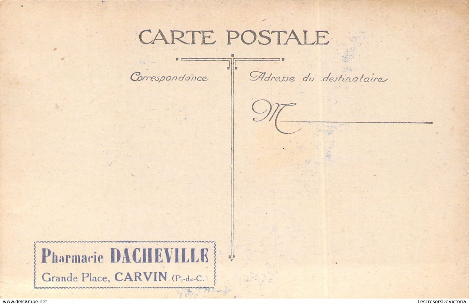 Illustration - Hirondelle Apportant Un Bandeau Souvenir Avec Un Navire De Guerre Français - Pub Pharmacie Carvin Au Dos - 1900-1949