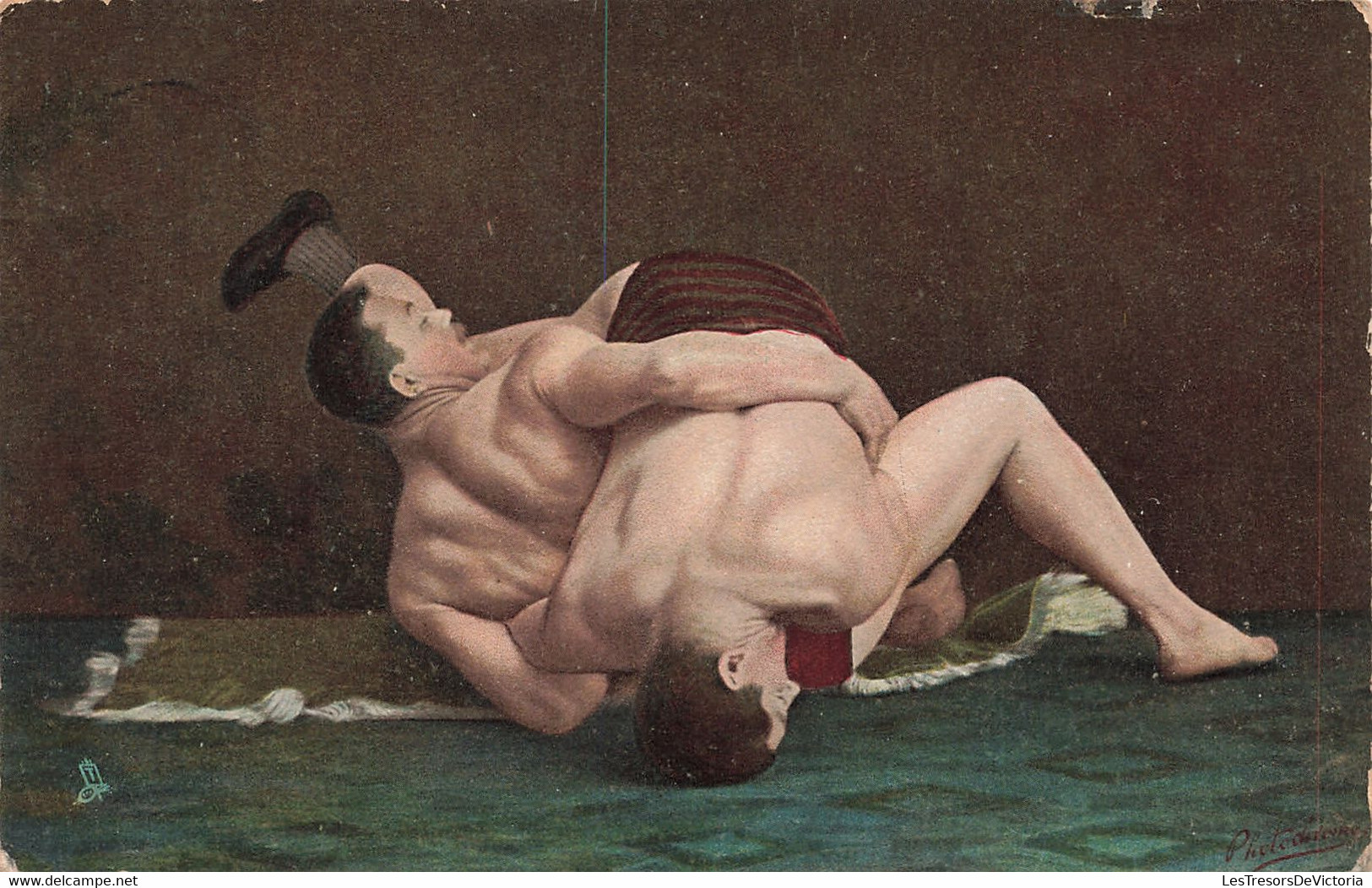 Sport - Lutte - Colorisé - Phot. Raphael  Tuck & Sons - Oblitéré Berchem 1907 - Carte Postale Ancienne - Wrestling