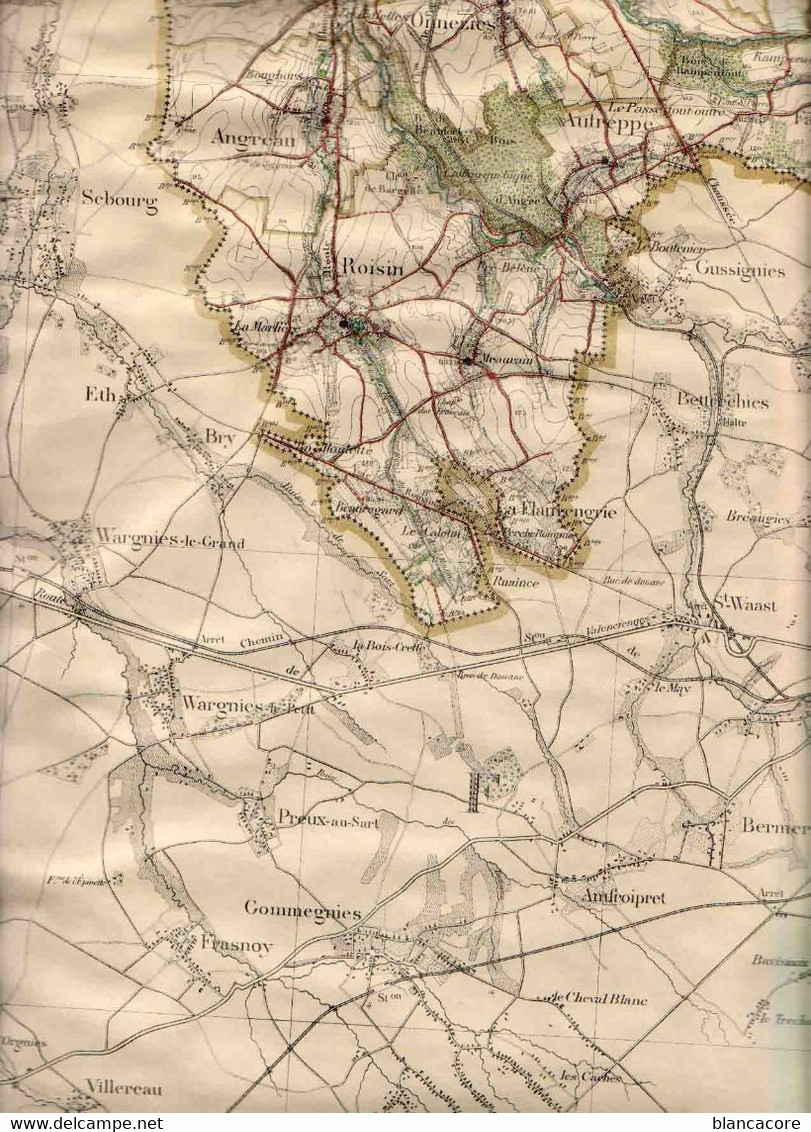 Roisin Autreppe Aulnois Quévy Rouveroy+ Maumeuge Bavai - Mapas Geográficas