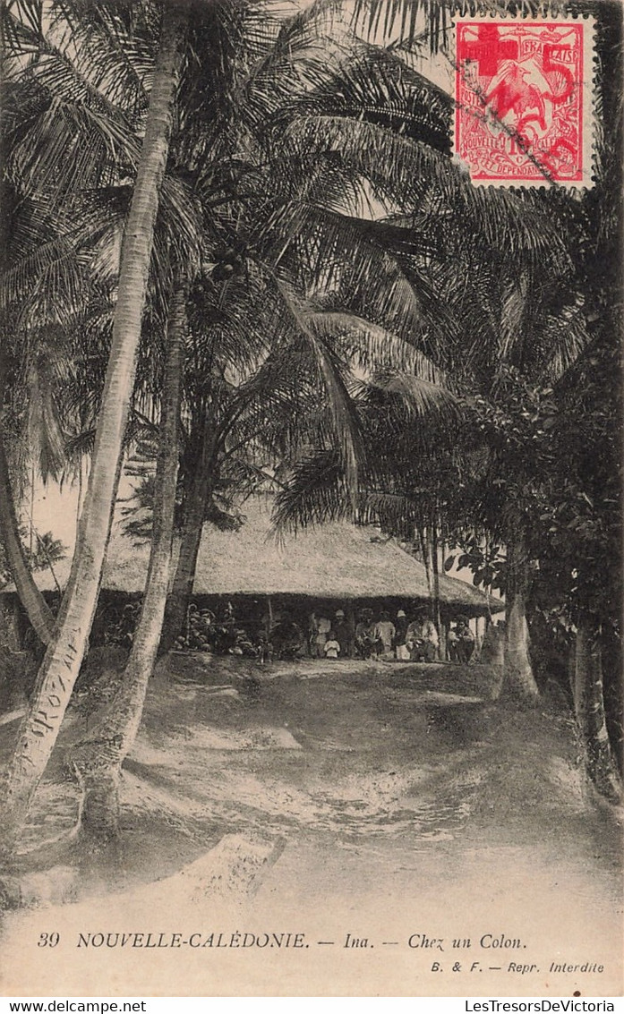 Nouvelle Calédonie - Ina - Chez Un Colon - Edit. B. Et F. - Animé - Palmier - Carte Postale Ancienne - New Caledonia