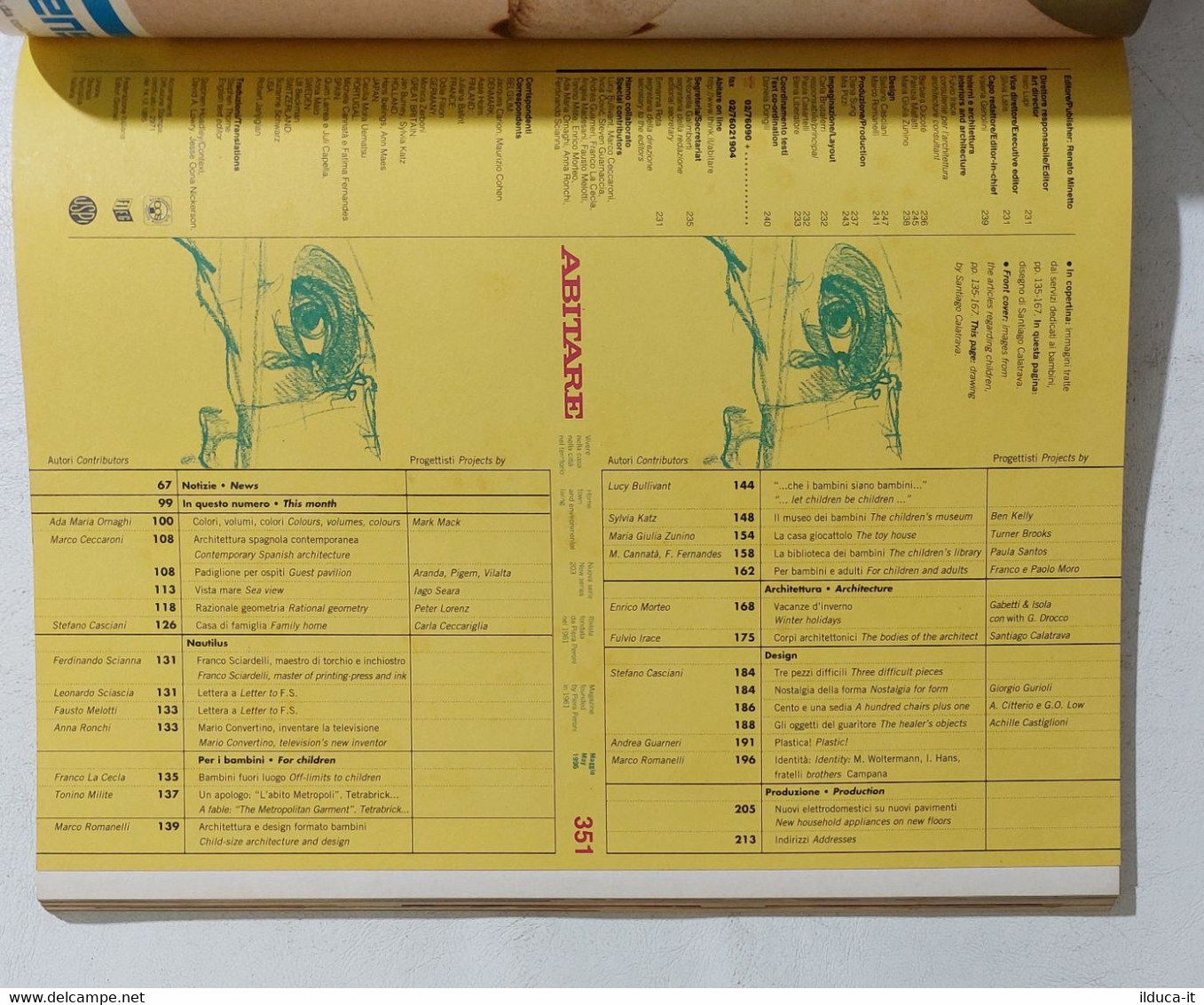 17774 ABITARE 1996 N. 351 - Bambini / Gabetti & Isola / Calatrava - Maison, Jardin, Cuisine