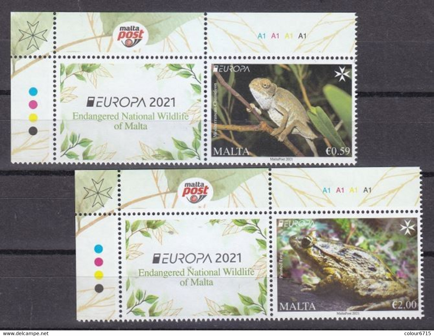 Malta 2021 EUROPA Stamps - Endangered National Wildlife Stamps 2v With Tab MNH - Neufs